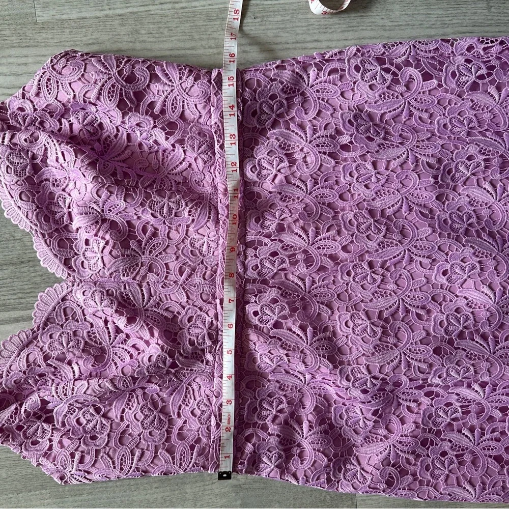 J. Crew Lavender Lace Midi Fitted Dress 8 - Picture 11 of 13